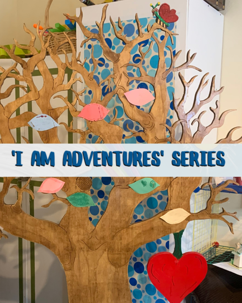 Photo of a wooden tree based on the children's book I Am Adventures Series