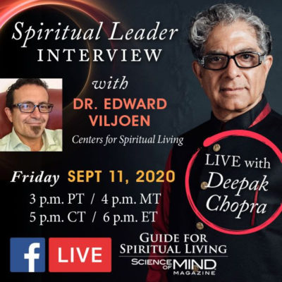 Facebook Live interview with Deepak Chopra ans Dr. Edward Viljoen September 11th 2020