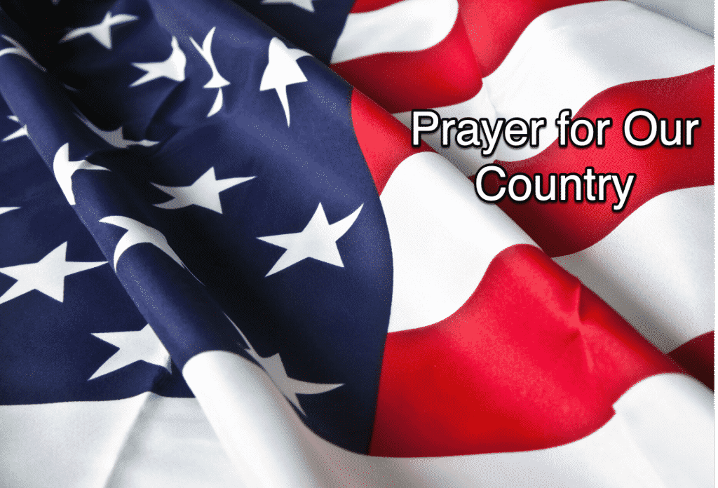 Flag with text "Prayer for our Country"