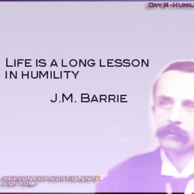 Day 14 of Gandhi King Season of nonviolence quote by J.M. Garre "Life id a long lesson in humility