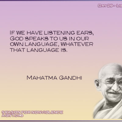 Mahatma Gandhi quote on God for SNV 2021