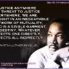 Dr Martin luther king jr. quote about injustice featuring an image of king